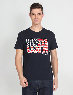 [ JEANS] Cool Essential Polo T-shirt ★大人気★ Buy U.S. Polo Assn. Denim Co. Crew Neck Cotton T-Shirt