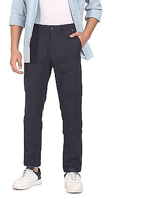 U S Polo Assn Flat Front Check Casual Trousers