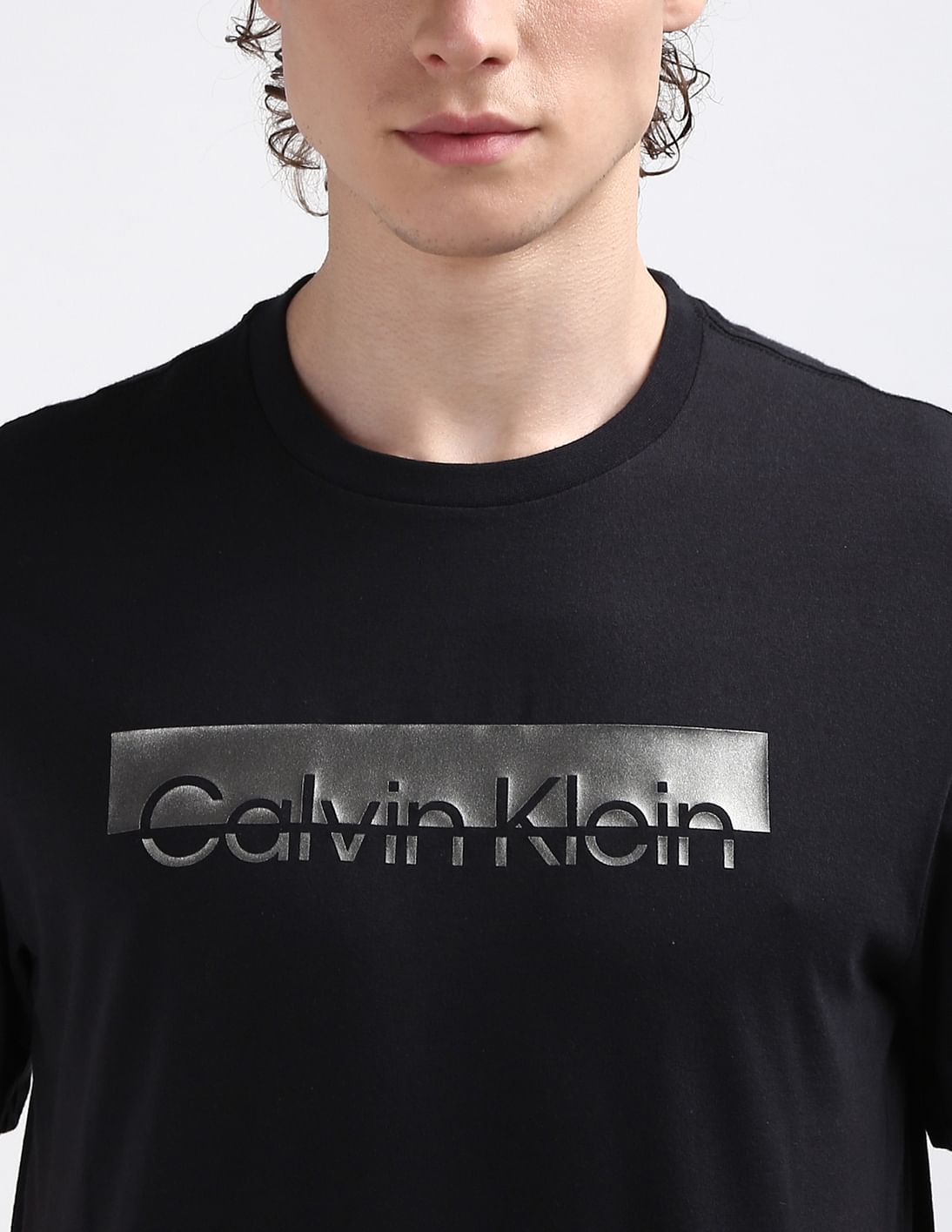 Buy Calvin Klein Brand Print Cotton T-Shirt - NNNOW.com