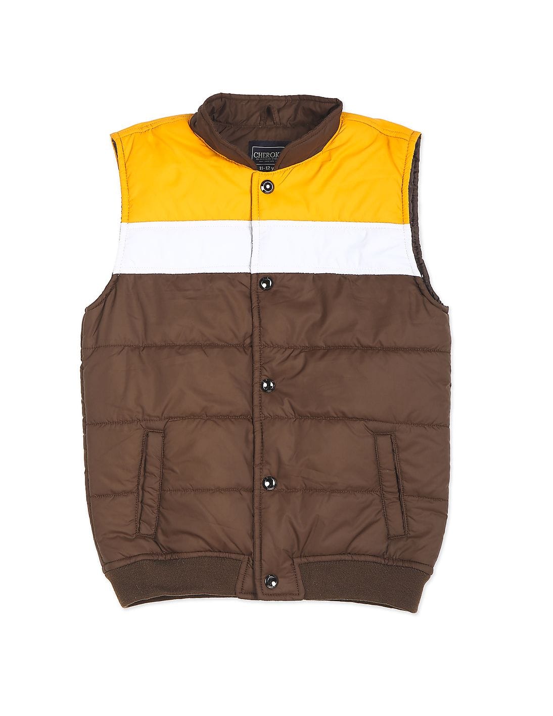 mustard sleeveless jacket