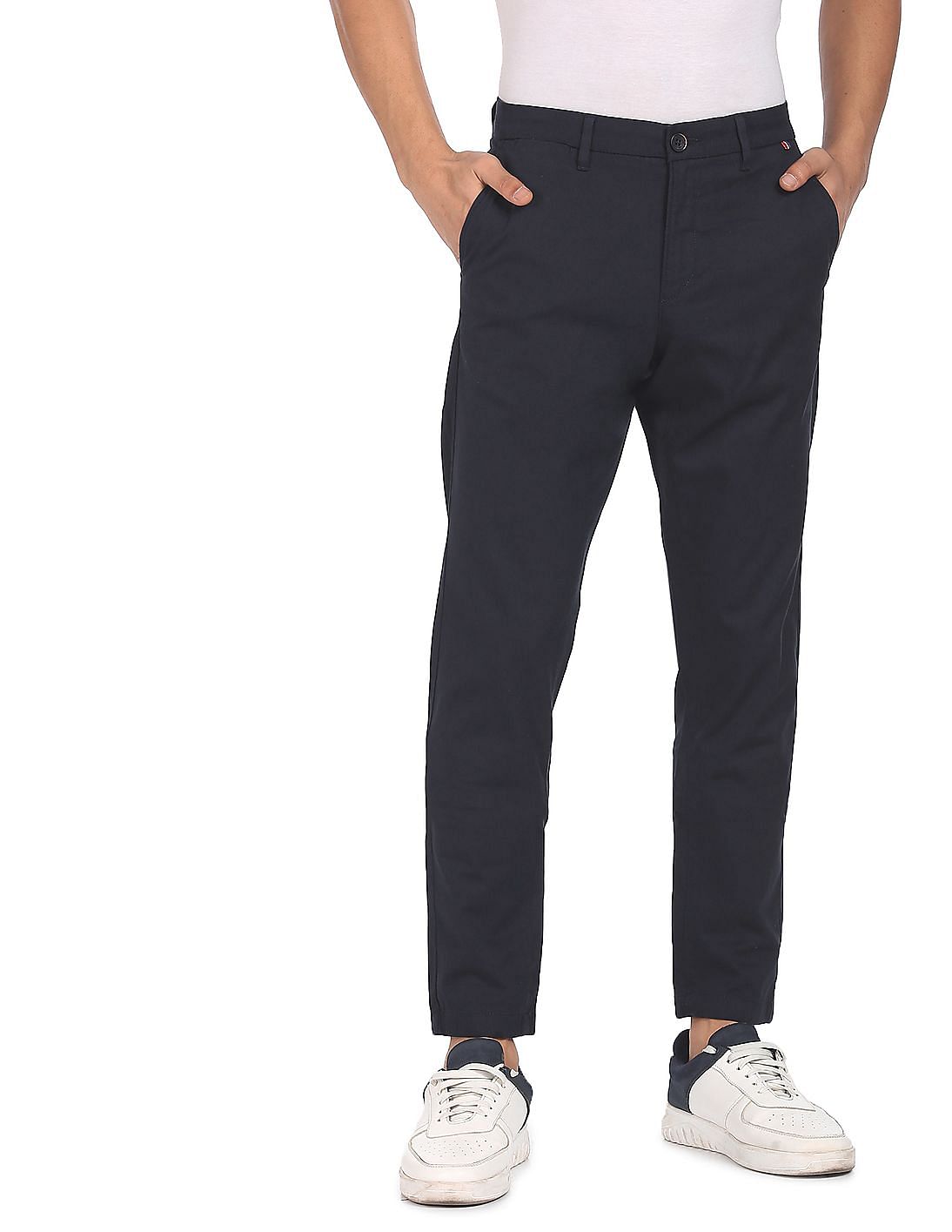 Buy U.S. Polo Assn. Mid Rise Solid Casual Trousers - NNNOW.com