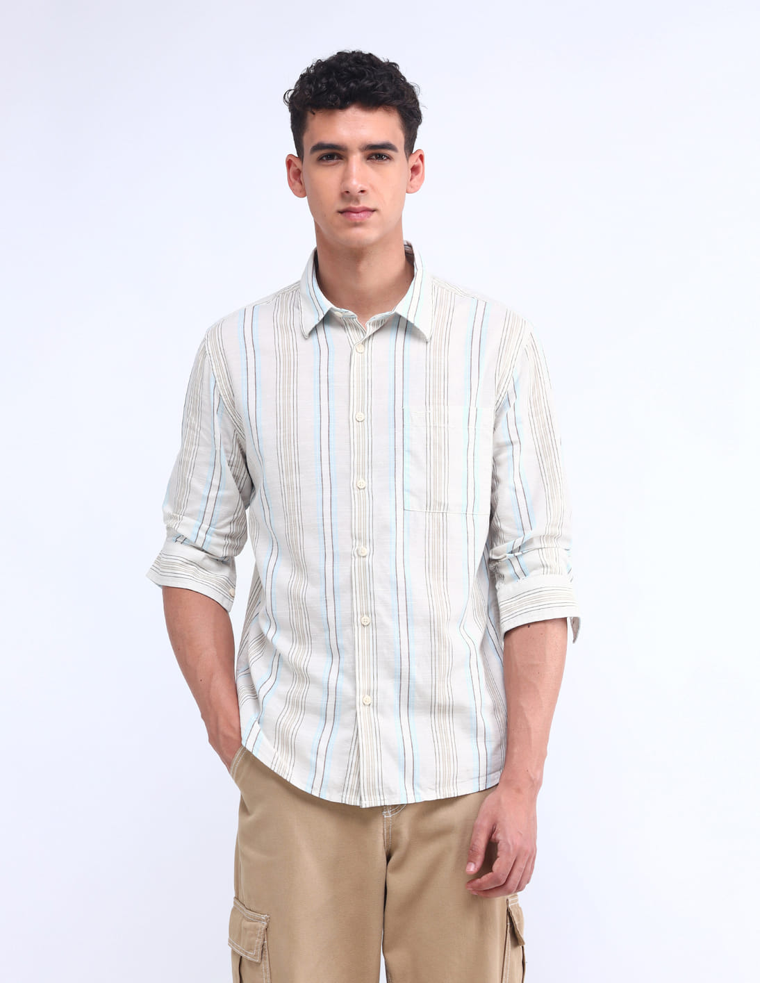 supplier トップス Buy Flying Machine Regular Vertical Striped Shirt - NNNOW.com