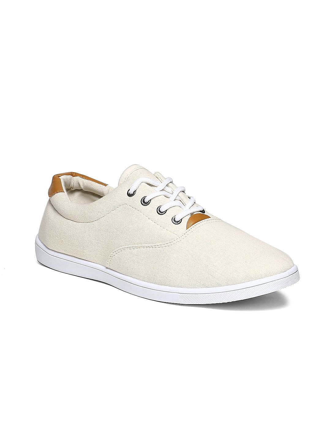 round toe canvas sneakers