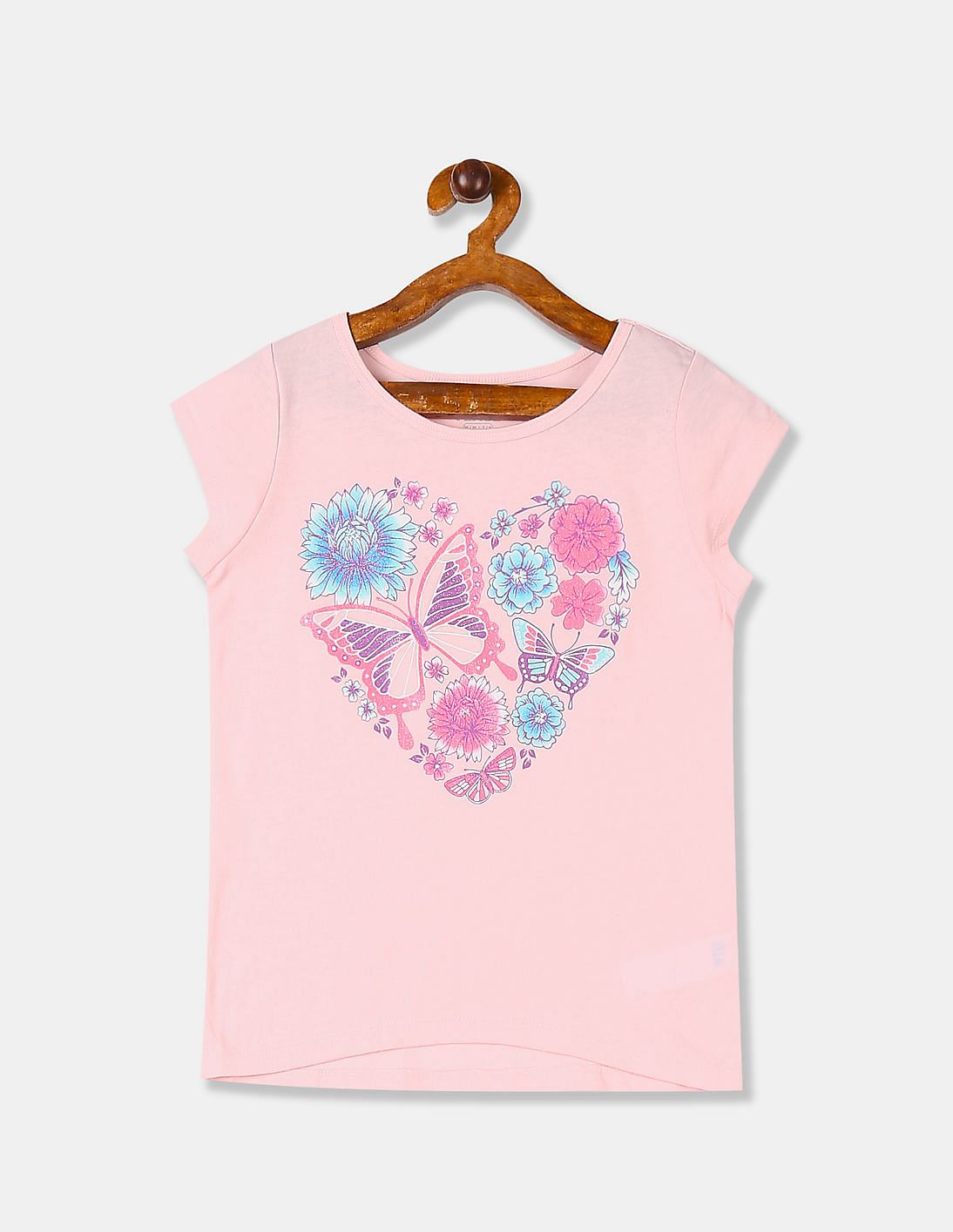 Buy The Children's Place Girls Girls Pink Round Neck Graphic T-Shirt ...