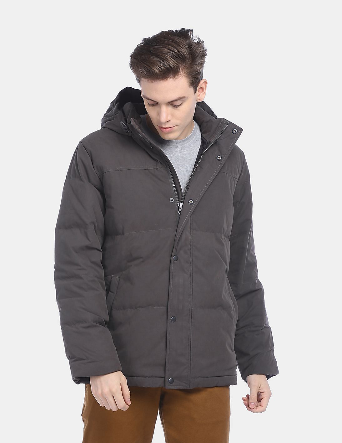 Gap heavyweight down hooded deals puffer jacket