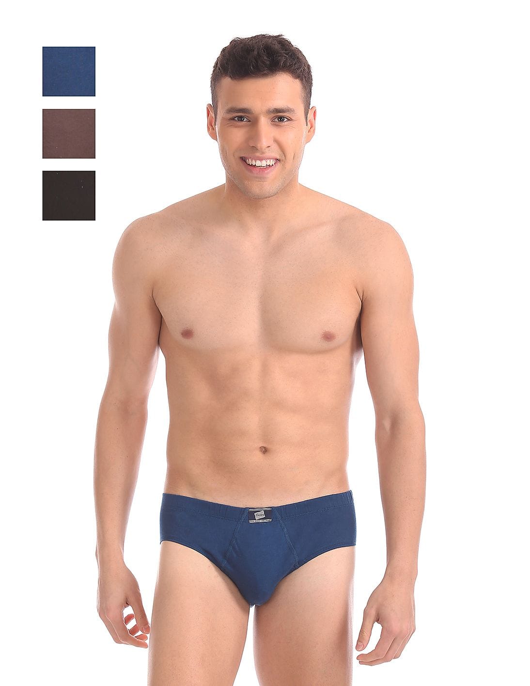 Buy Men Assorted Cotton Hipster Briefs Pack of 3 online at