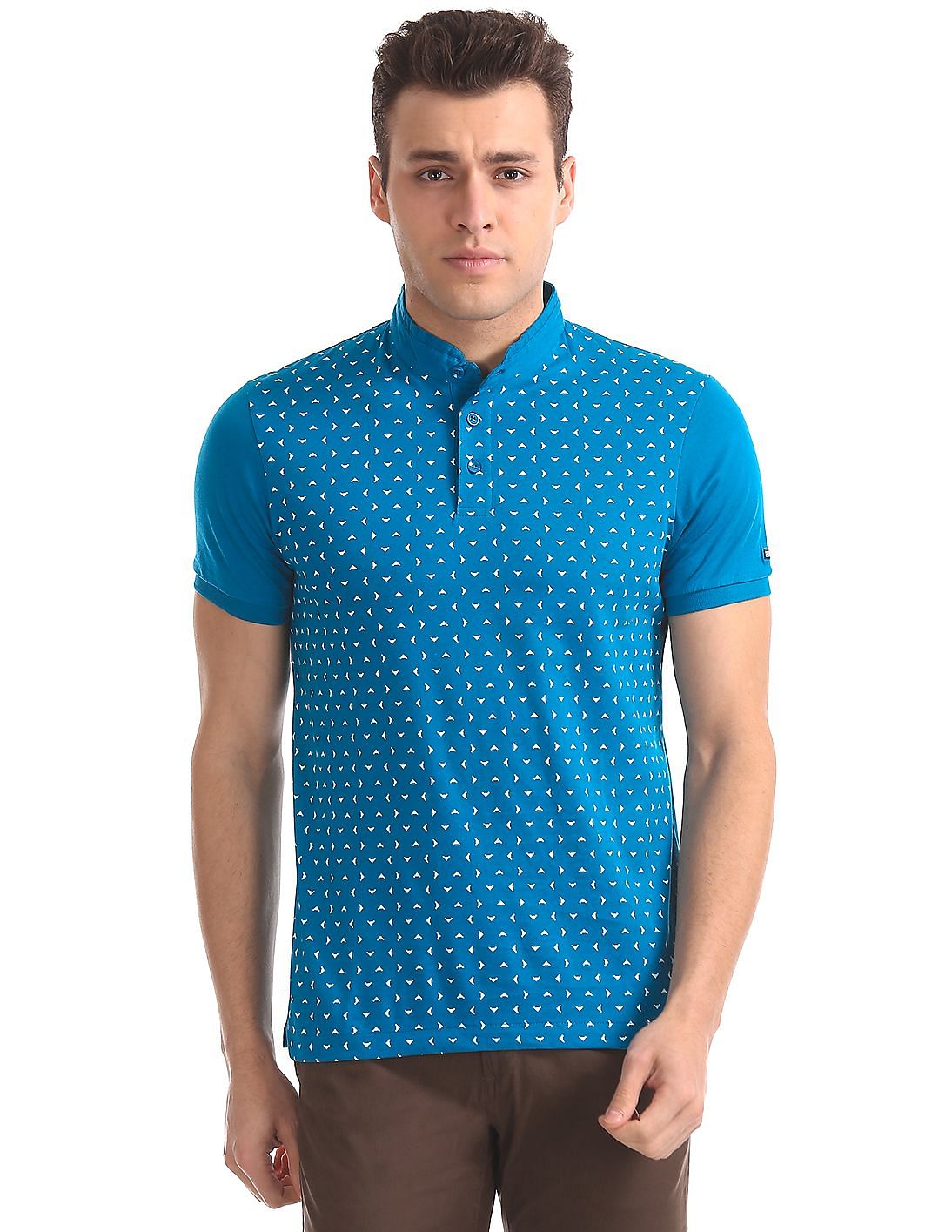 Buy Arrow Sports Geometric Print Jersey Polo Shirt - NNNOW.com