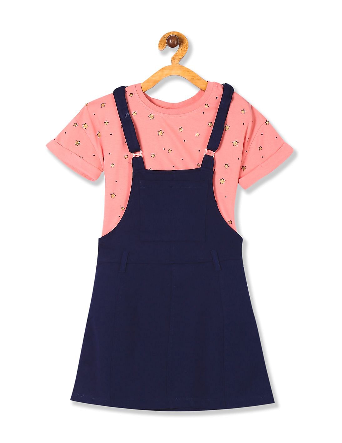 pink dungaree skirt
