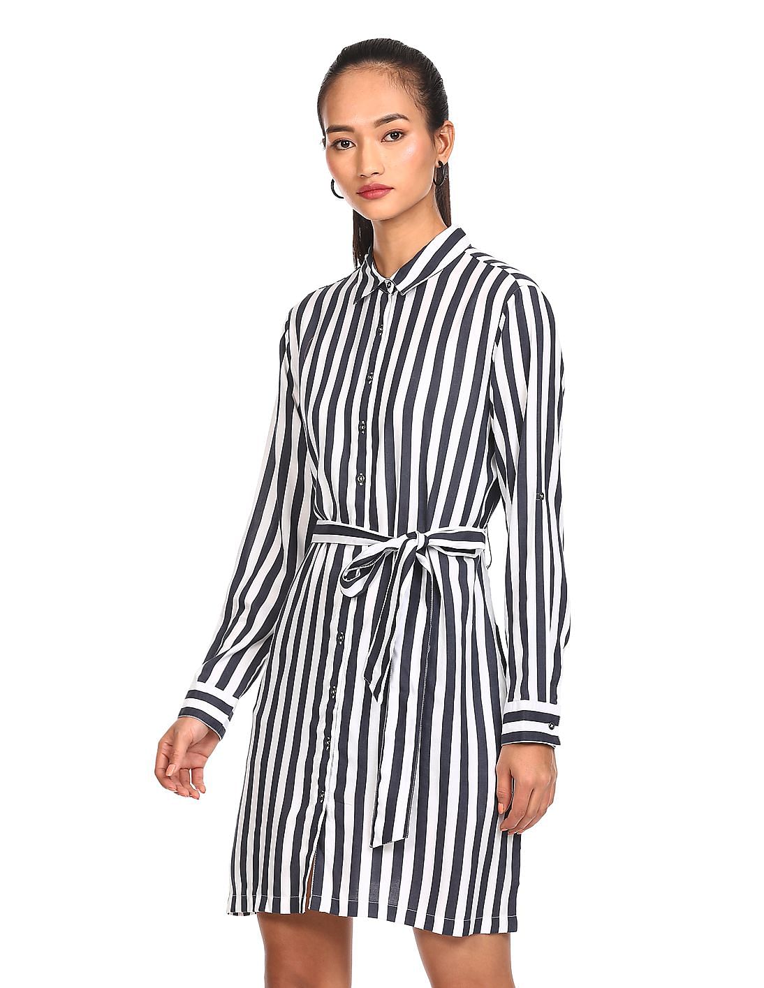 Buy Flying Machine Women Striped Shirt Dress - NNNOW.com