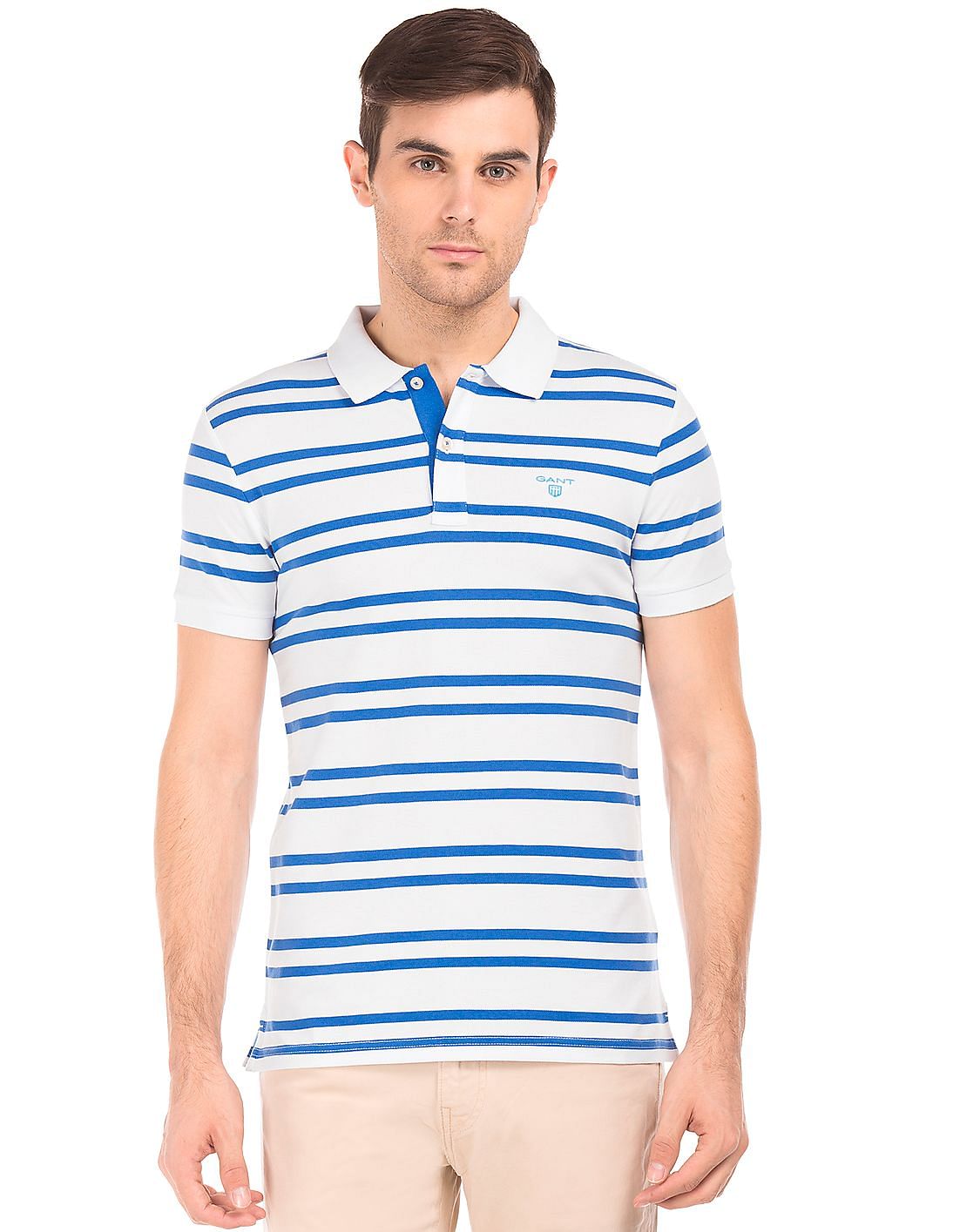Buy Gant Men Striped Regular Fit Polo Shirt - NNNOW.com