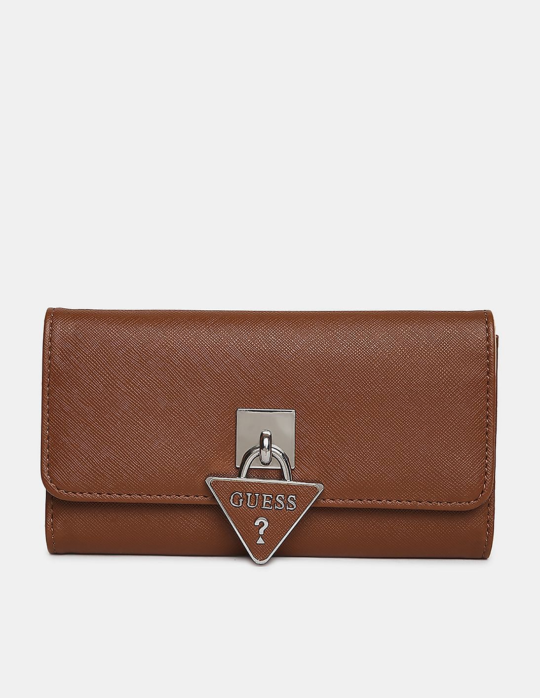 Buy GUESS Women Brown Langton SLG Textured Wallet - NNNOW.com