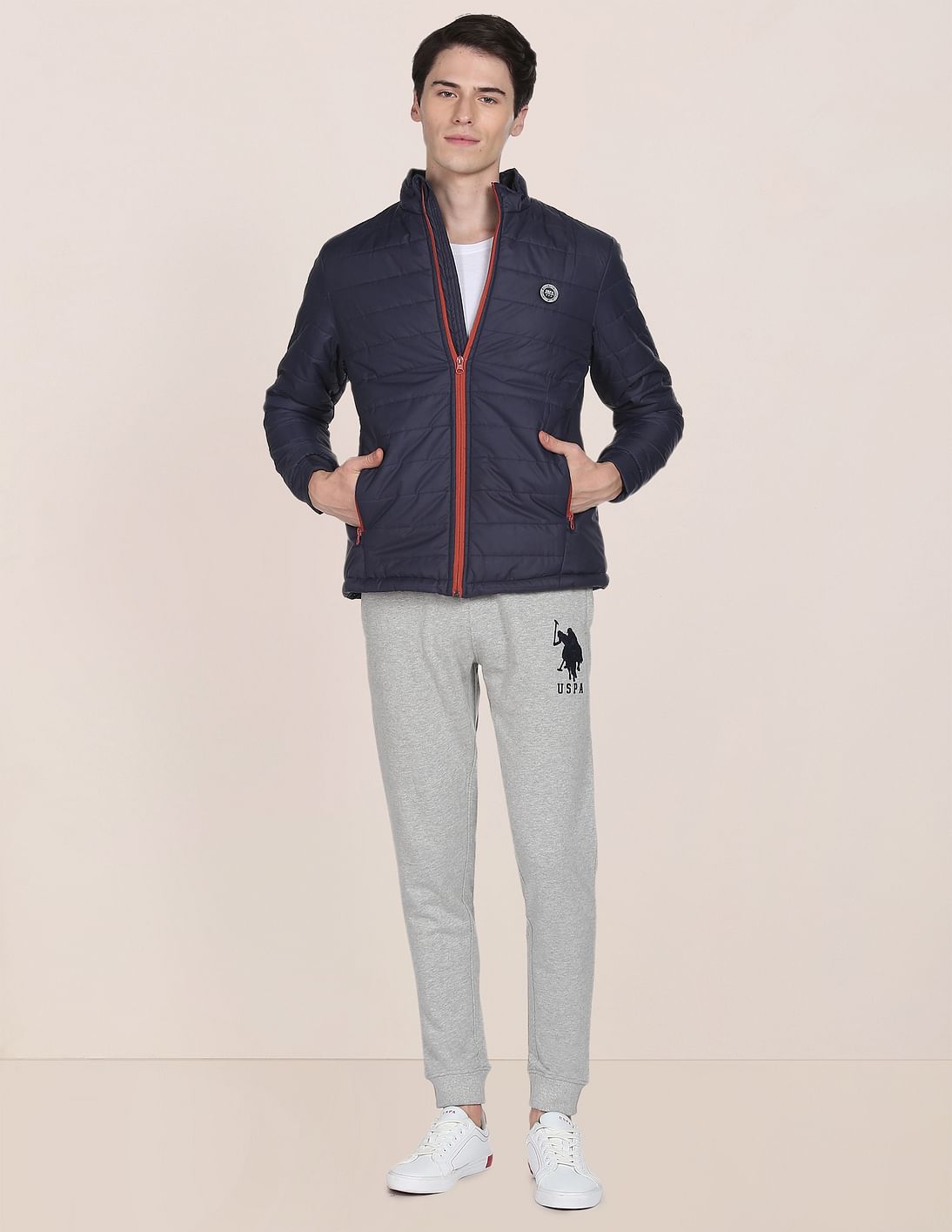 パリコレクション Solid Neck High Assn. Polo U.S. Buy Polyester Jacket Padded ジャケット・アウター