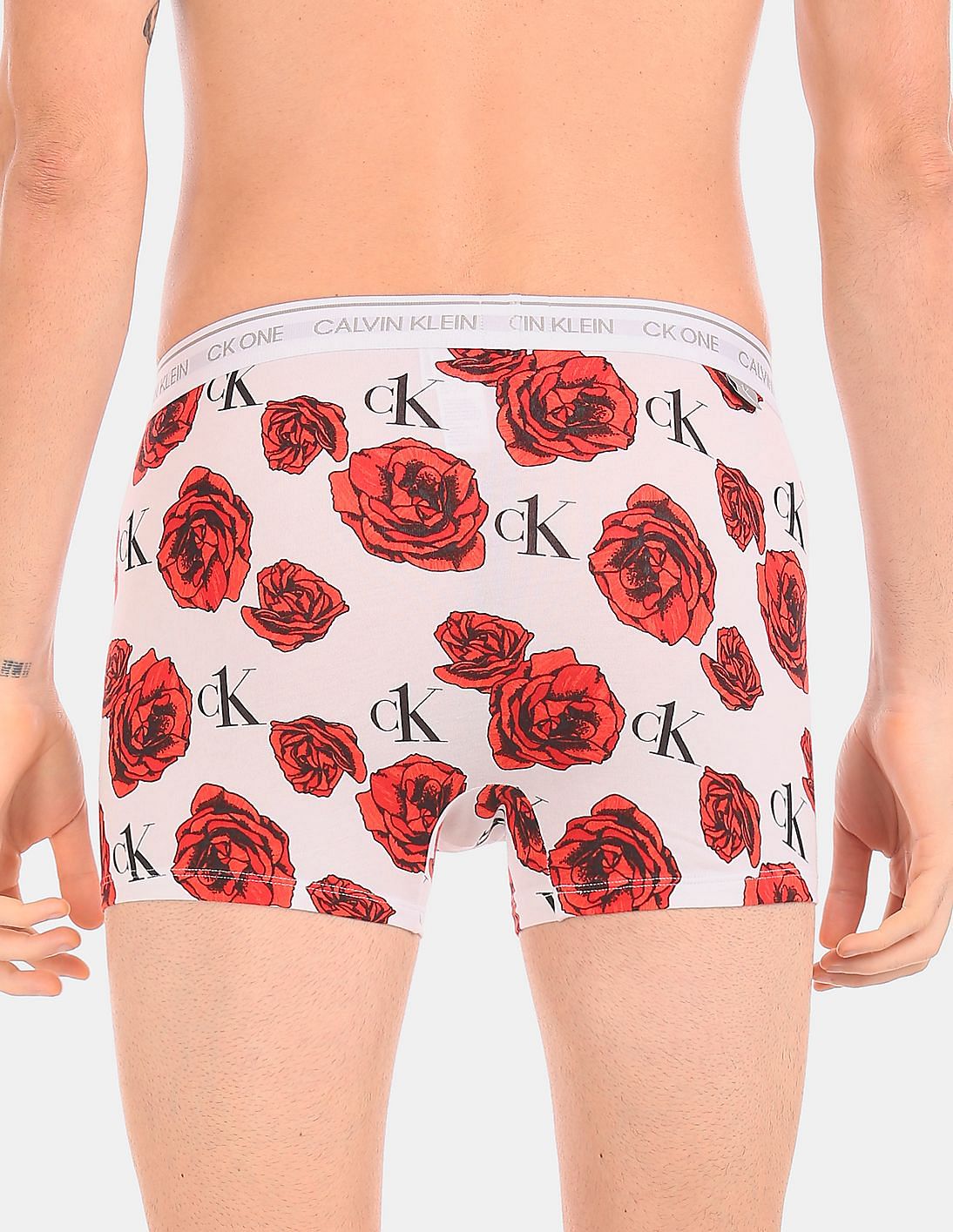 Buy Calvin Klein Underwear Men White And Red CK One Allover Rose