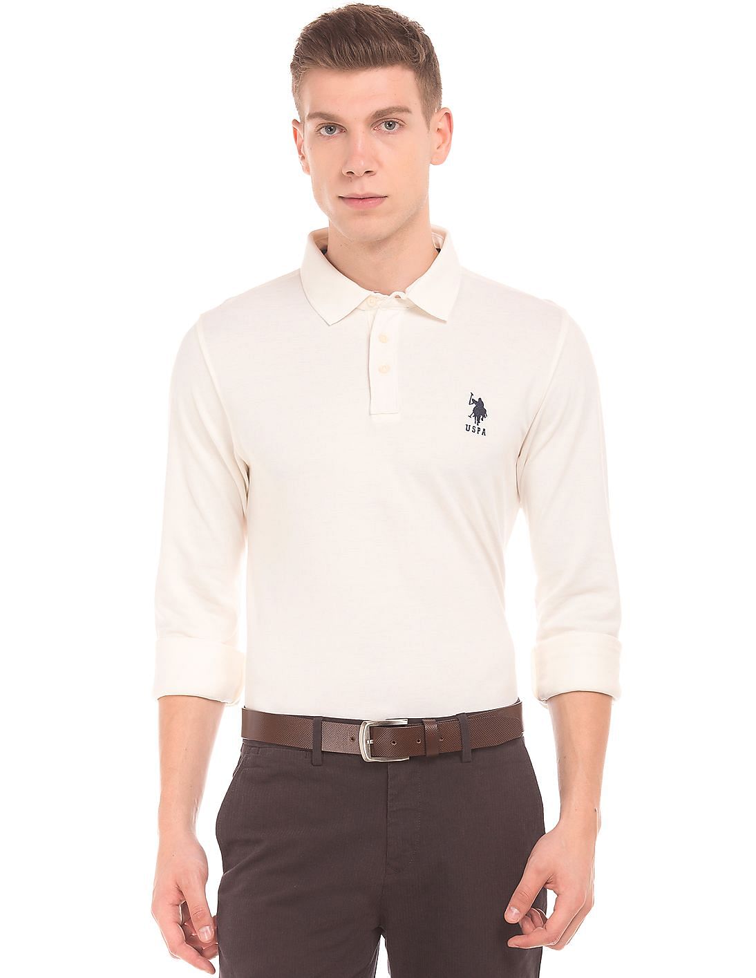 Men's Shirt U.S. Polo Assn. Slim Stripe 100% cotton collar Italian Long  sleeve