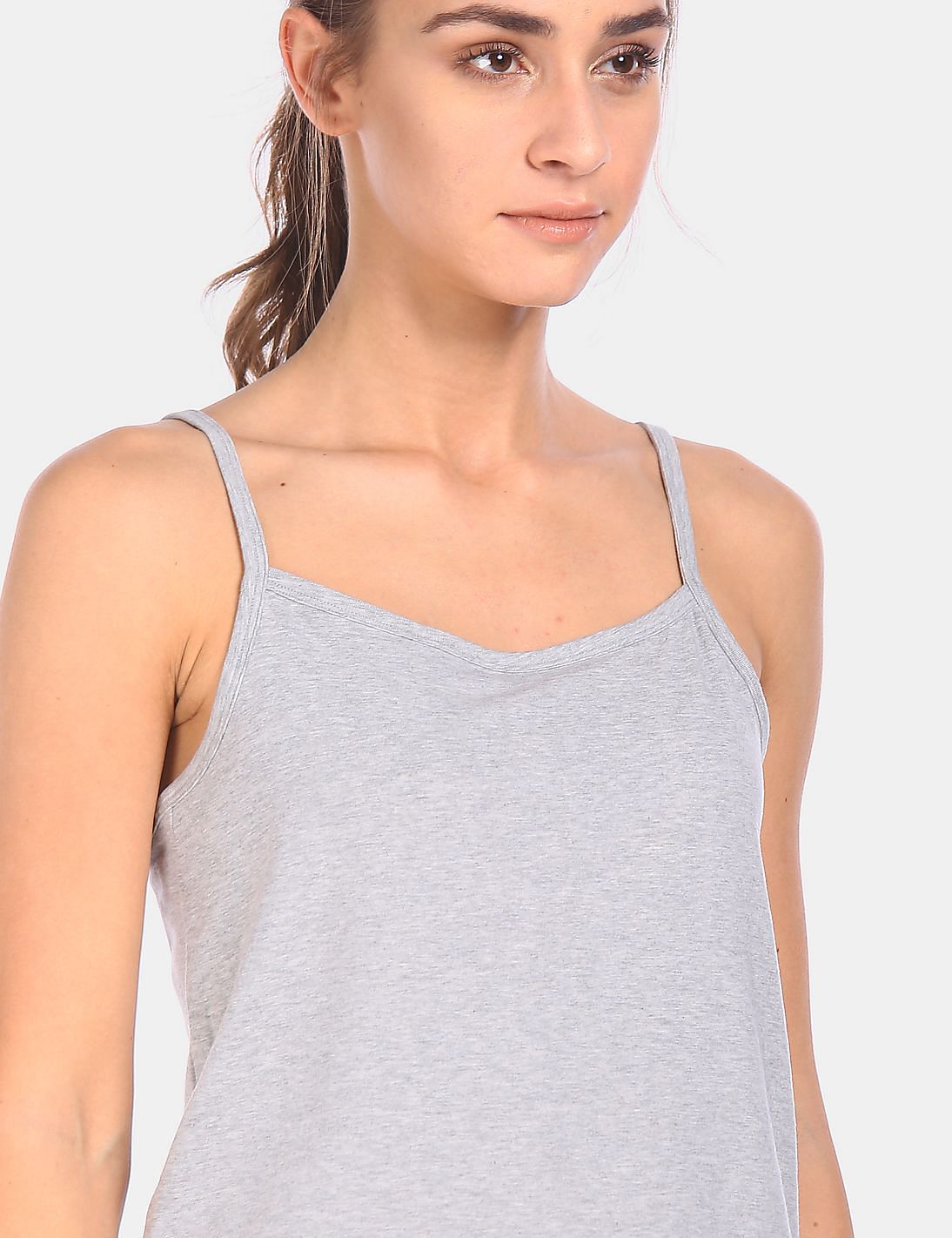 Style & Co. Adjustable Camisole (Light Grey Heather, M)