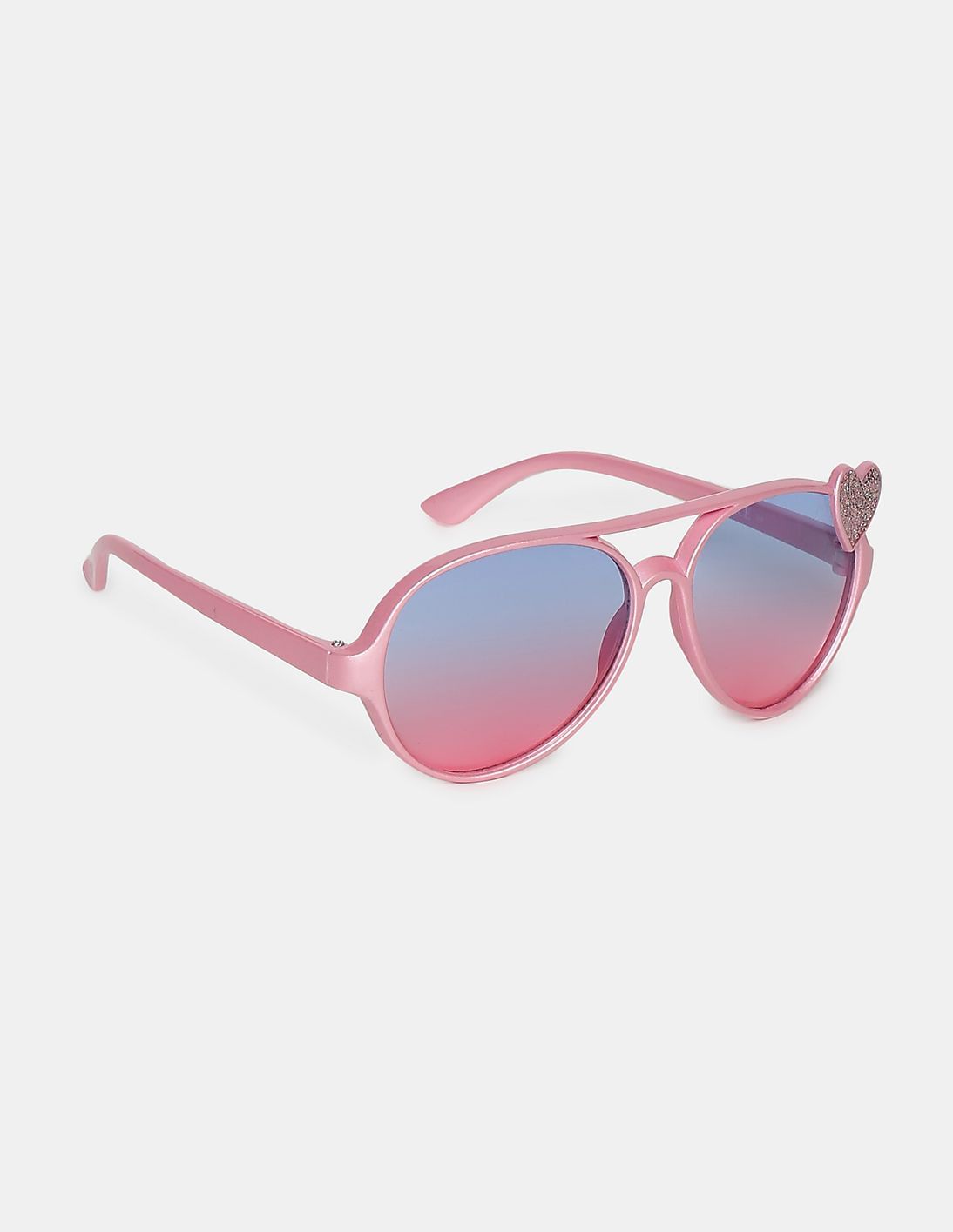 Buy The Children's Place Girls Light Pink And Blue Heart Accent Round Frame Sunglasses