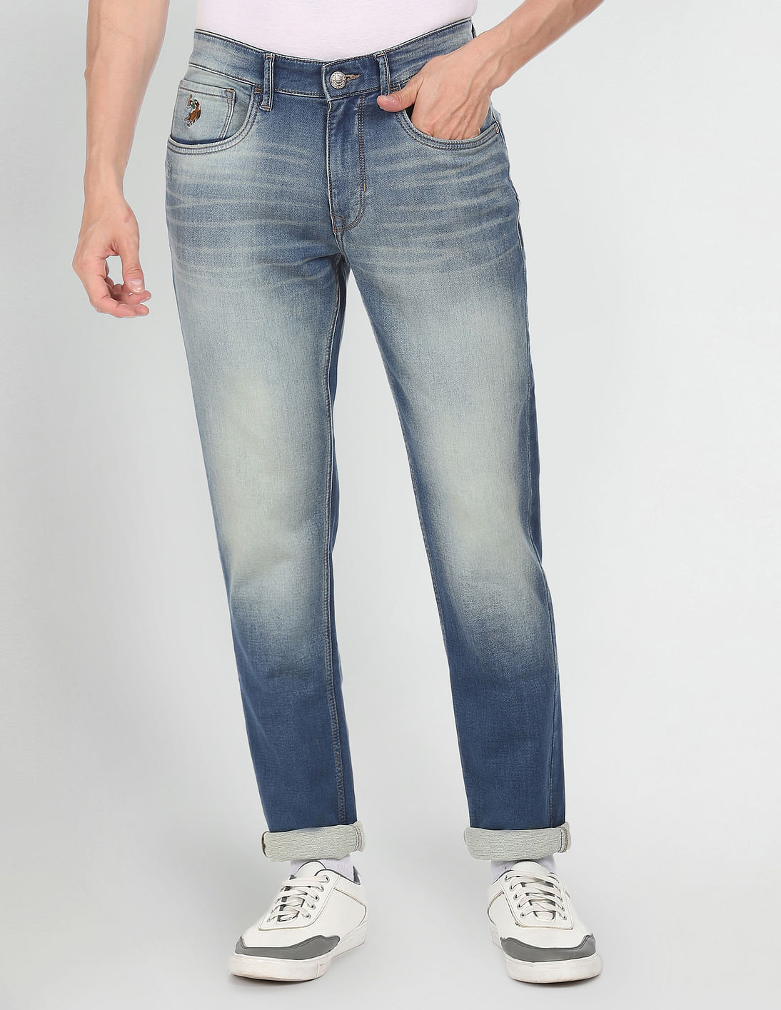 Buy U.S. Polo Assn. Denim Co. Slim Tapered Fit Blue Jeans - NNNOW.com