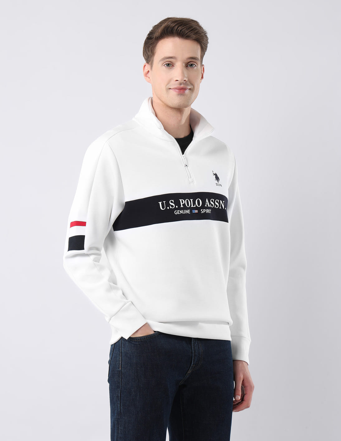 Buy U.S. Polo Assn. Brand Printed Zipper Sweatshirt - NNNOW.com
