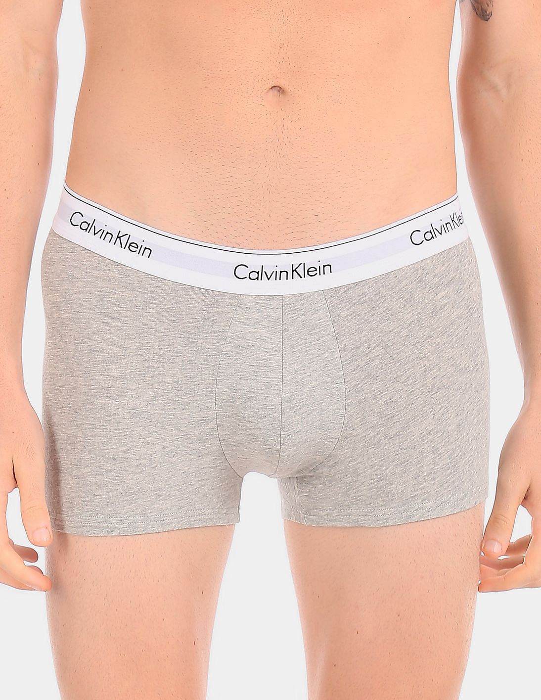 Buy Calvin Klein Underwear Men Grey Mid Rise Heathered Cotton Stretch  Trunks 