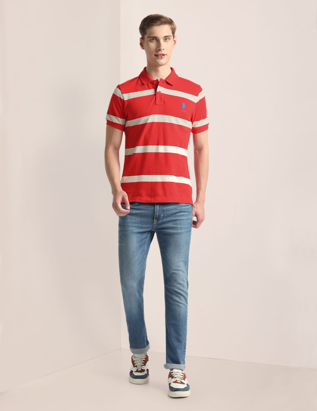 Buy U.S. Polo Assn. Horizontal Stripe Slim Polo Shirt - NNNOW.com