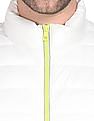 Flying Machine Stand Collar Sleeveless Solid Puffer Jacket