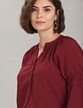 U.S. Polo Assn. Women Mandarin Collar Peasant Sleeve Evening Top