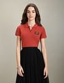 U.S. Polo Assn. Women Embroidered Crest Slim Polo Shirt