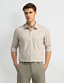 Arrow Vertical Stripe Dobby Cotton Shirt