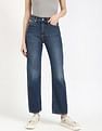 Calvin Klein Jeans Womens Whiskered Straight Fit Jeans