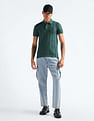 Flying Machine Vertical Stripe Patterned Knit Polo Shirt