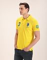U.S. Polo Assn. Brazil Flag Appliqued Pique Polo Shirt
