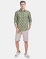 U.S. Polo Assn. Spread Collar Floral Print Linen Cotton Casual Shirt
