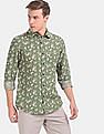 U.S. Polo Assn. Spread Collar Floral Print Linen Cotton Casual Shirt