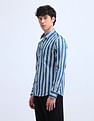 Flying Machine Vertical Striped Satin Shirt