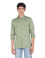Flying Machine Solid Spread Collar Cotton Shirt