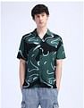 Flying Machine Abstract Print Viscose Shirt