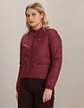 U.S. Polo Assn. Women Stand Collar Solid Quilted Jacket