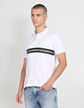 Flying Machine Horizontal Stripe Pique Cotton Polo Shirt