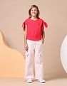U.S. Polo Assn. Kids Girls Wide Leg Fit Cargo Jeans