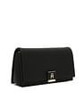 Tommy Hilfiger Solid Black Pu Sling Bag