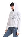 Aeropostale White Drawstring Hood Brand Print Sweatshirt