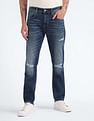 Flying Machine Mid Rise Slash Slim Tapered Jeans