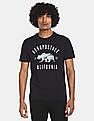 Aeropostale Men Black Brand Print Cotton T-Shirt