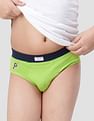 USPA Innerwear Boys Mid Rise Solid Cotton Spandex IKBA Briefs - Pack Of 3