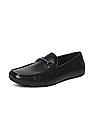 Calvin Klein Men Black Horsebit Leather Loafers