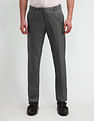 Arrow Solid Twill Slim Fit Trousers