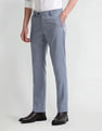 Arrow Slim Fit Self-Design Trousers