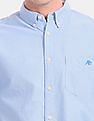 Aeropostale Blue Button Down Collar Oxford Casual Shirt