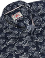Flying Machine Spread Collar Abstract Print Shirt
