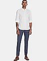 U.S. Polo Assn. Mandarin Collar Solid Casual Shirt